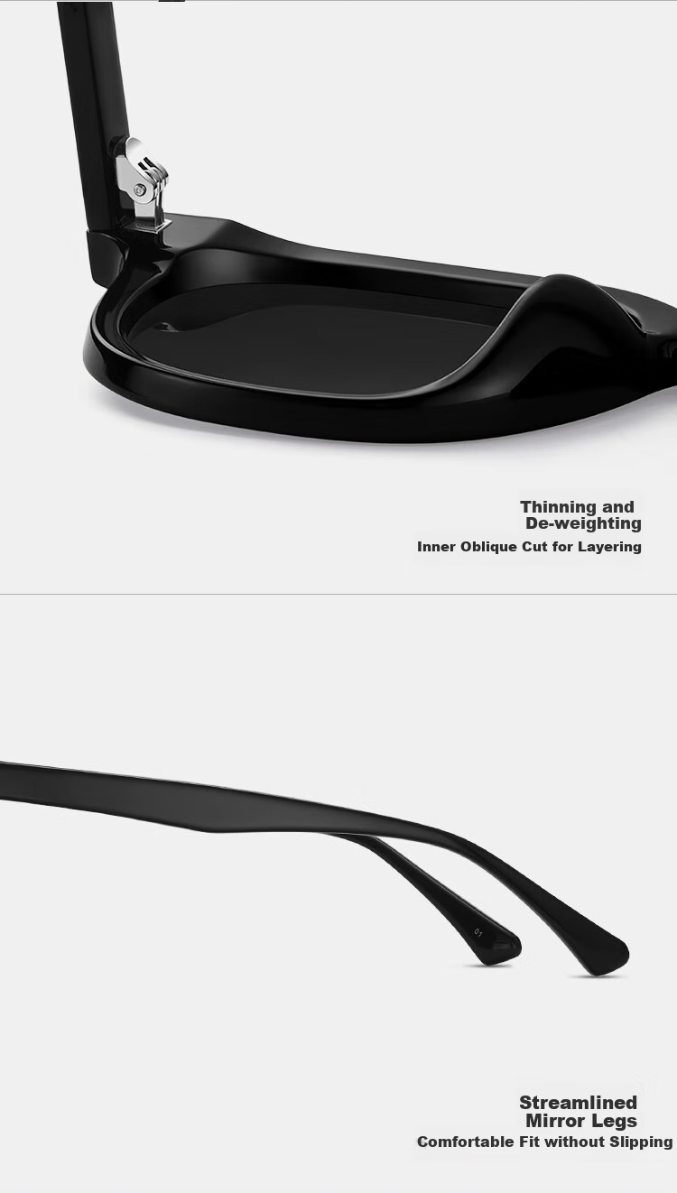 LOHO 2024 New Women's Sunglasses, Mirror Finish for A Luxurious Look, Small Frame, Acetate Material, Round Frame, Fashionable Eyewear, LH09636 Black 8
