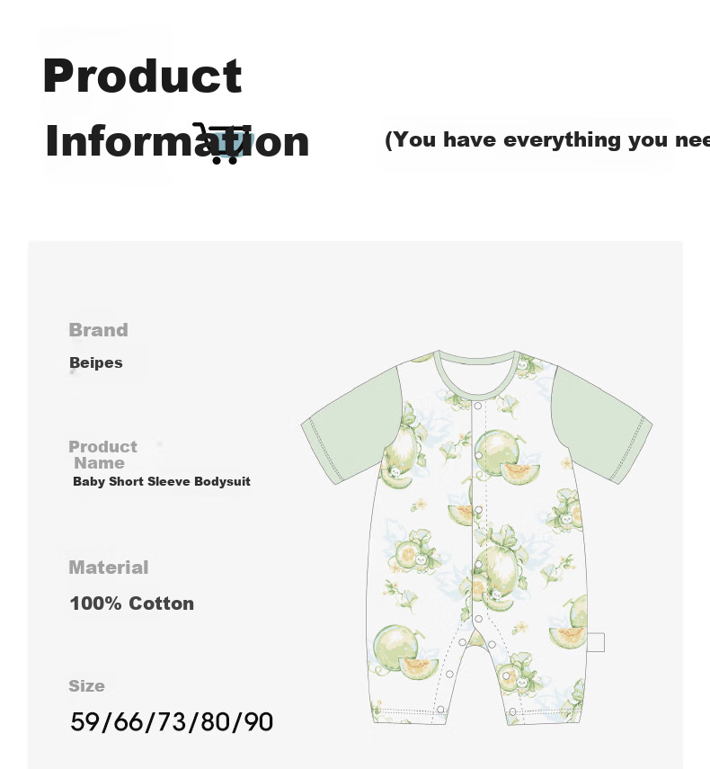 Beitaisi Baby Clothes, Summer Thin, for Boys And Girls, Cotton Onesie, Newborn Romper, Short-Sleeve Pajamas, Air Conditioning Wear 21