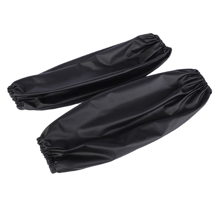 Anxiaoxia PVC Waterproof and Oil-Resistant Kitchen Work Sleeves 2 Pairs Black AGST02