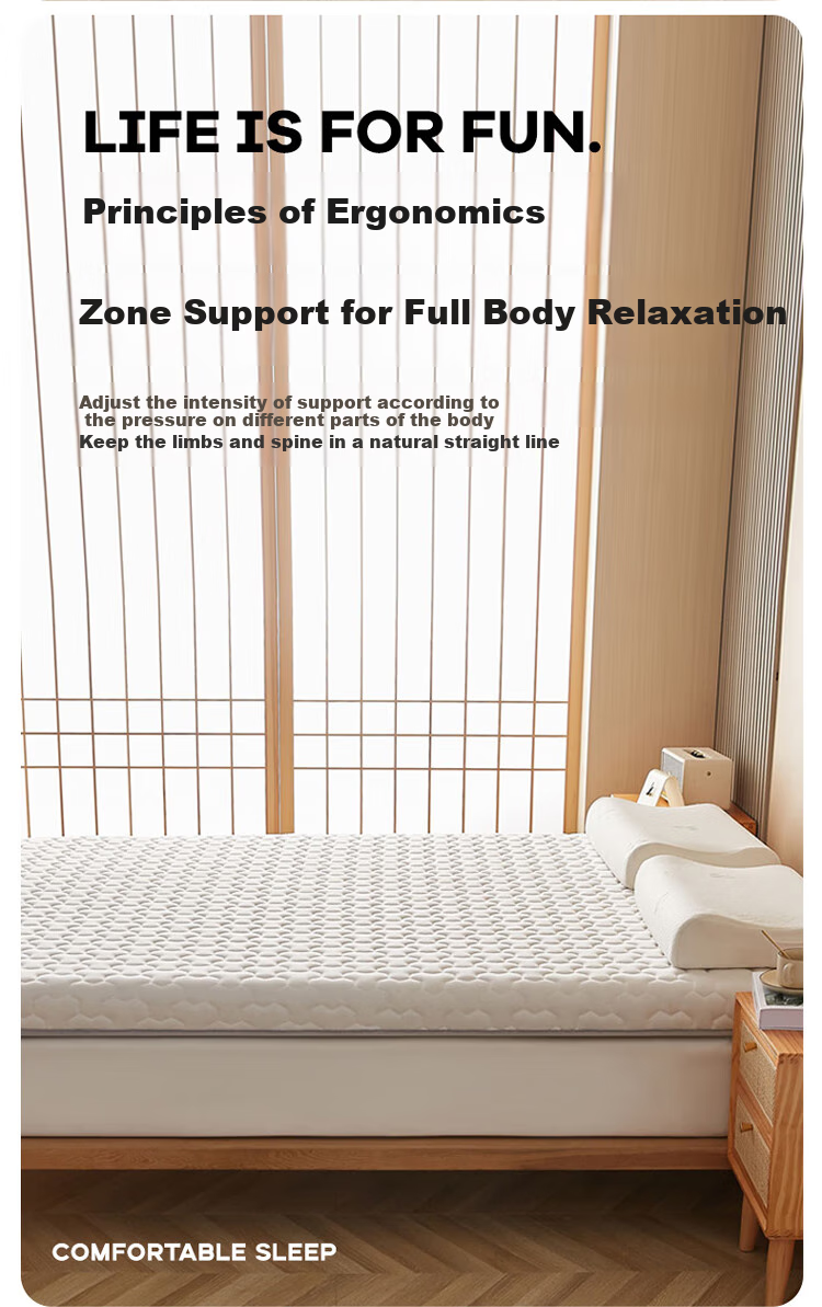Wuyingongfang, Mu Yin Liangpin Textile Subsidiary Natural Latex Mattress, 1.5x2 Meters, Bed Pad, Floor Mat, Sleeping Pad, Gbai (White) 6