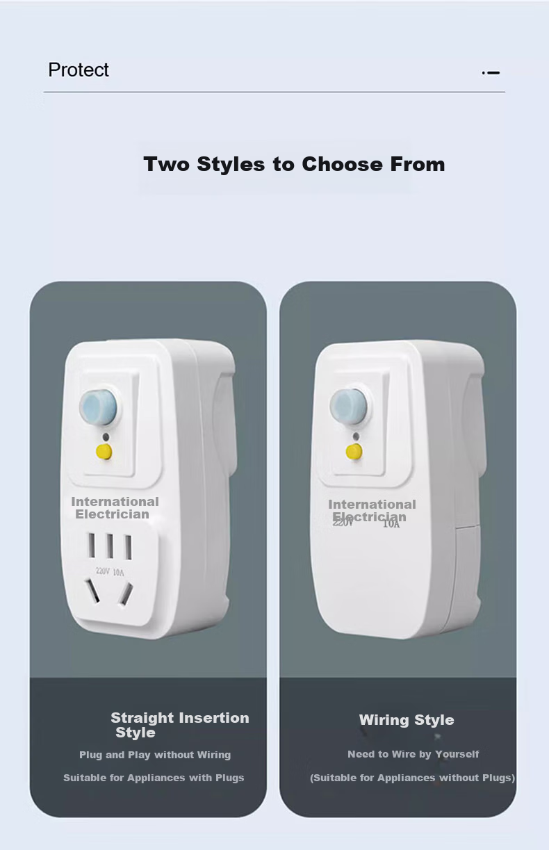 FDD Leakage Protection Plug, Household Appliance Water Heater Waterproof And Electric Shock Prevention Device, Socket Adapter, Thickened Version - Leakage Protection Plug 16A (Direct Insert Type) 4