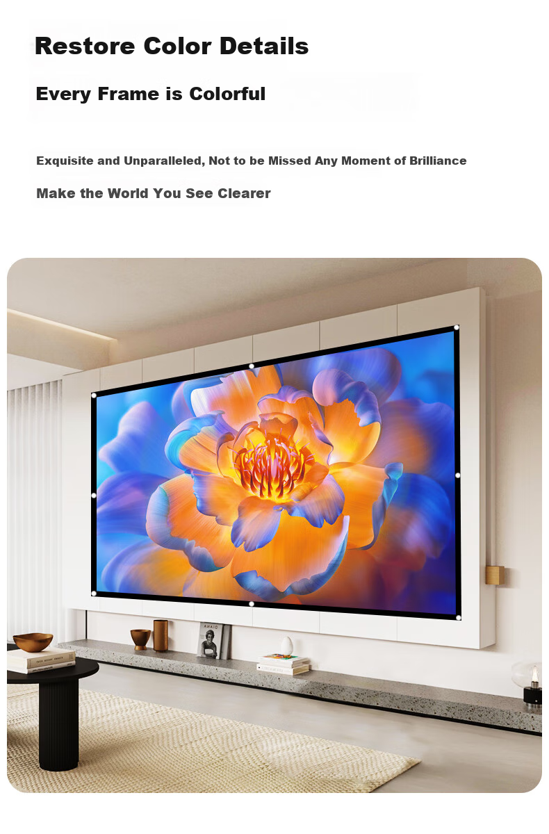 IN&VI Projector Screen 100 Inch 16:9 White Screen with Stand, No-Drill Wall-Mountable, Dual-Use, 4K HD Compatible, Portable, for Office Use, Compatible with XGIMI, JmGO, Dangbei, Xiaomi Projectors 5