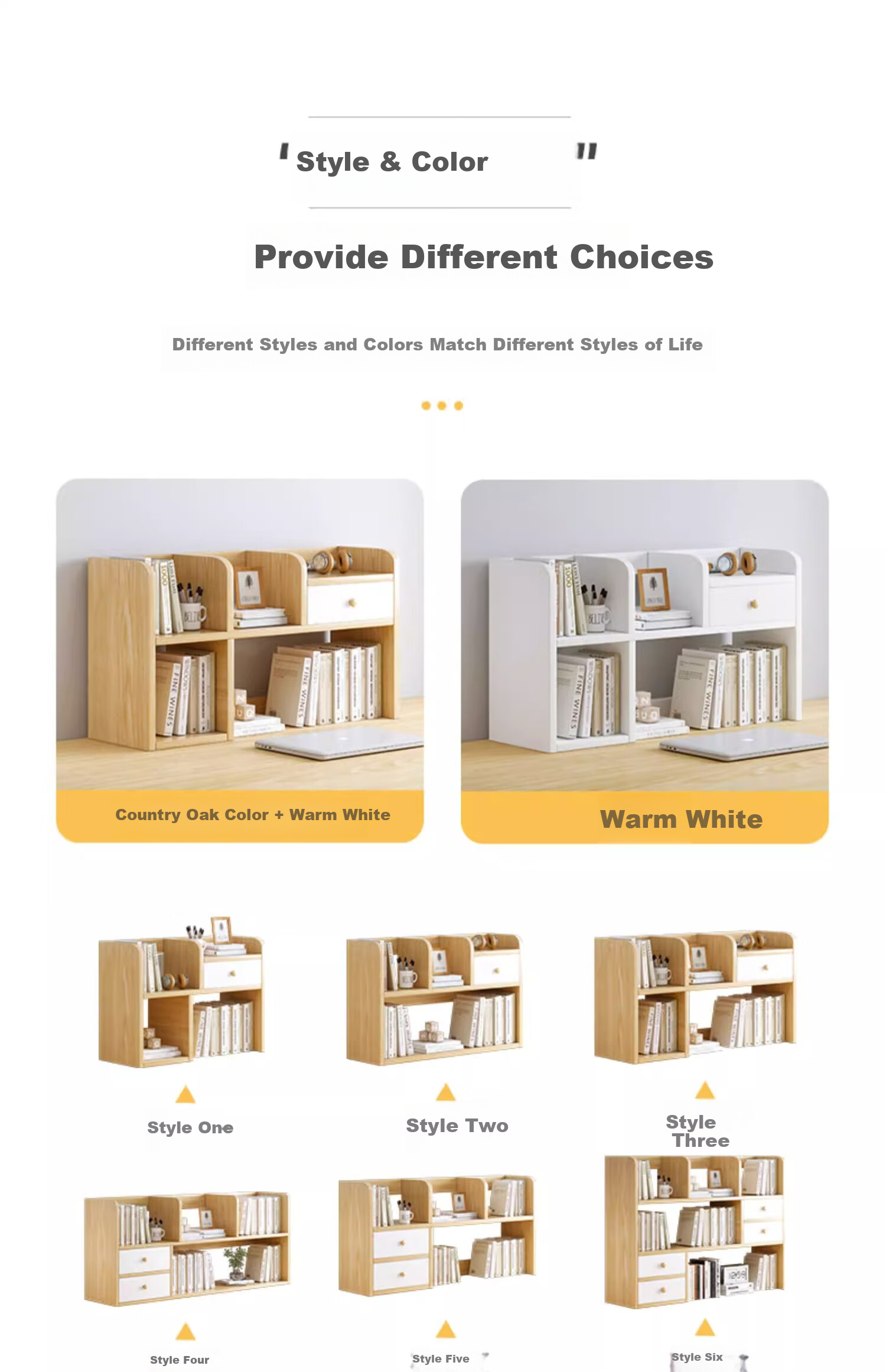 Shanshanmuyi Desktop Bookshelf, Multi-Tier Bookcase, Simple Storage Rack, Organizer Shelf for Office Desk, Study Table Storage Rack 8