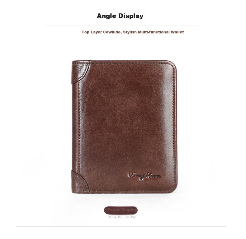 Viney Men's High-End Brand Wallet, Short Card Holder, ID Holder, Light Luxury Birthday Gift for Boyfriend, Husband, Father, Or Dad 19