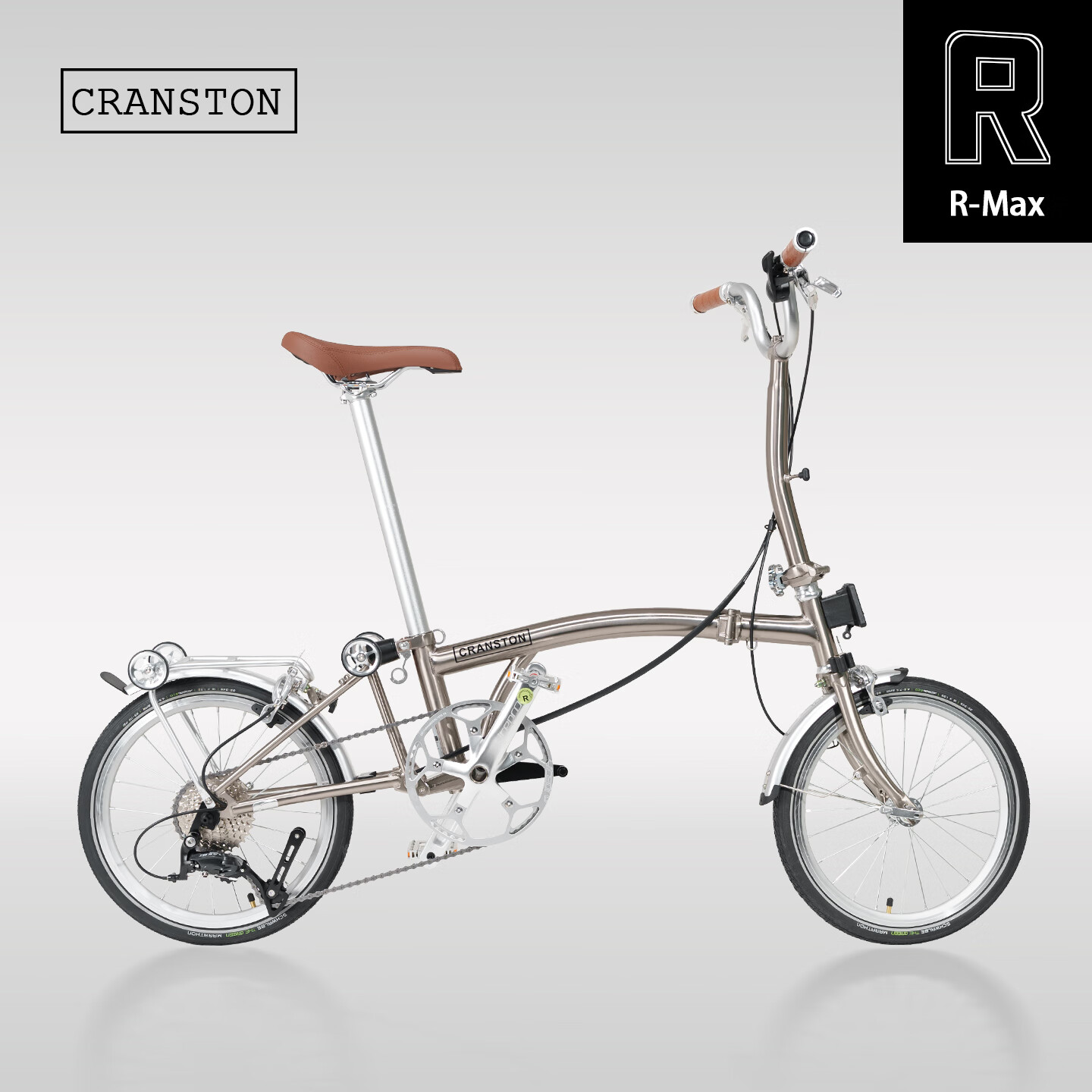 CRANSTON R9 Max Gunmetal Gray Three-Fold National Fabric Adult Ultra-Light Portable Urban Retro 9-Speed Small Fabric Folding Bike