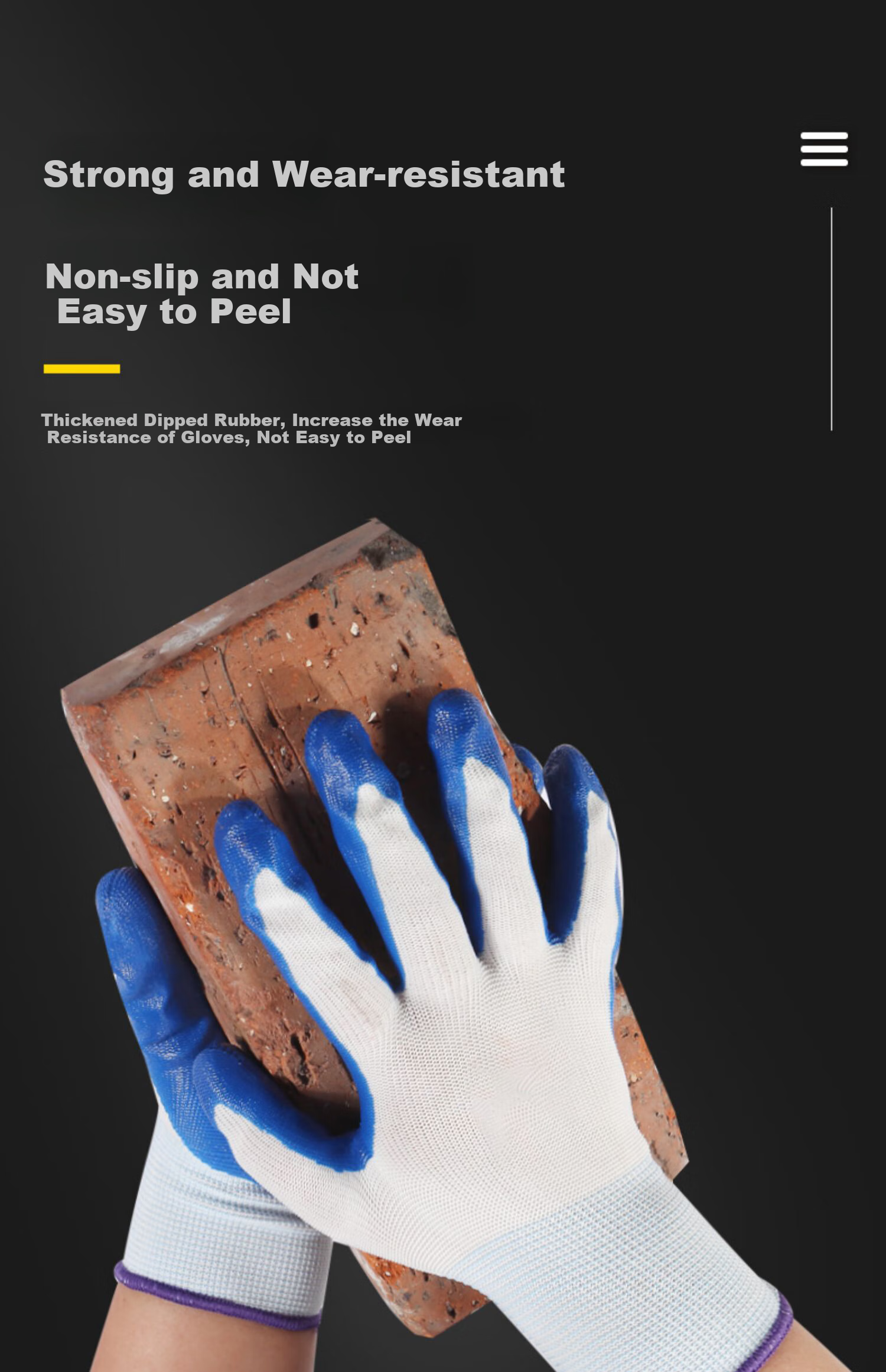 GUANNUODA Nitrile Rubber Work Gloves, 12 Pairs/pack, Wear-Resistant, Oil-Resistant, Waterproof Coated Gloves, Construction Site Auto Repair Building Protective Gloves 3