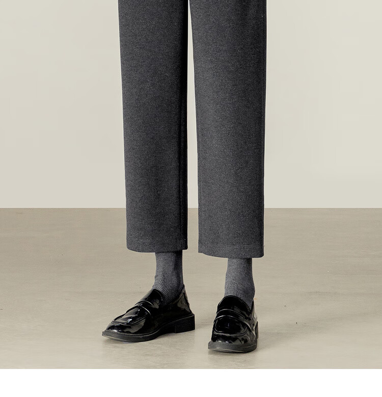 Sentubila Autumn Thick Woolen Warm Women's Casual High-Waist Tailored Tapered Slim Fit Slightly Stretchy Commuter Cropped Pants 4