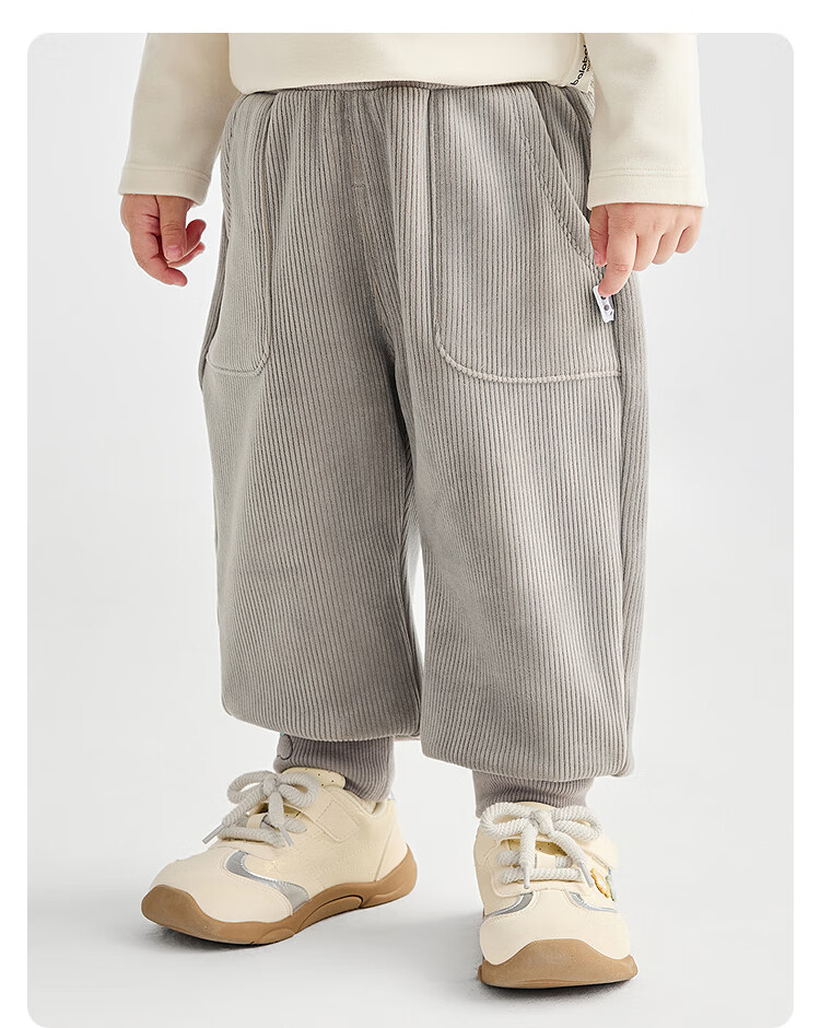 BALABALA [Same As in Mall] Baby Long Pants, Fleece-Lined Thickened Joggers, Winter Girls' Trousers 21