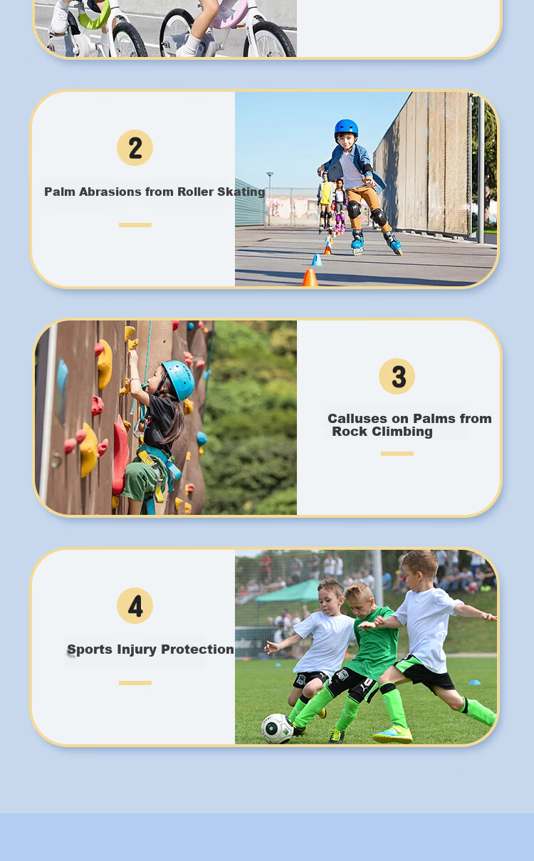 Ousen Children's Sports Gloves, Outdoor Rock Climbing, Single Bar Anti-Slip, Mountain Climbing, Cycling, Roller Skating, Wear-Resistant, Half-Finger Protection for Boys And Girls 6