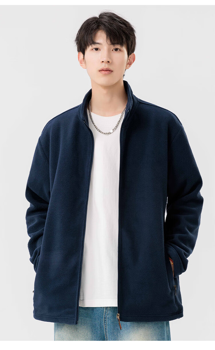 JEEP SPIRIT Men's Fleece Jacket Autumn Winter Casual Outdoor Jacket 2438 Gray M 16