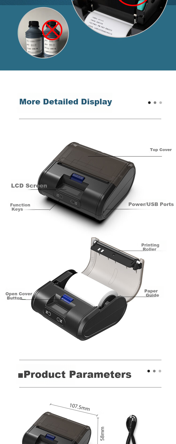SNBC BTP-P39 PLUS Thermal Express Printer, Bluetooth Handheld Portable Adhesive Label Printer, Jingdong SF Express Deppon Zhongtong Round Express Electronic Shipping Label Printer 2