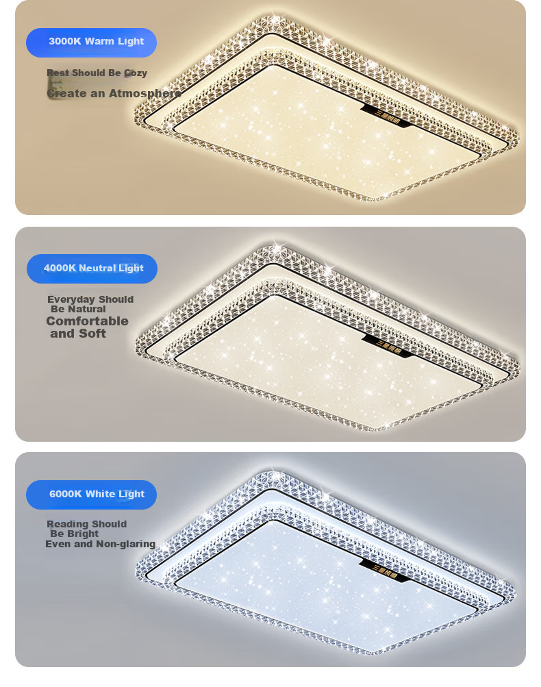 Sanxingzhaoming Anti-Blue Light American Pure Eye Protection Ceiling Light for Bedroom, Simple Luxury Crystal Smart Light for Master Bedroom And Secondary Bedroom 20