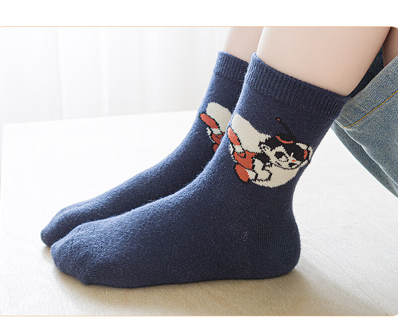 LIUZHI SHU Handmade Seamless Autumn And Winter Children's Socks for Boys, Big Kids, Toddlers, Mid-Calf, Long Tube, Spring And Autumn Thick Style 14