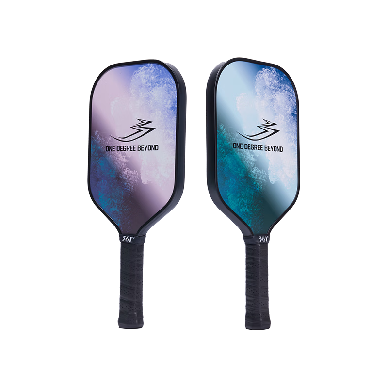 361° Pickleball Paddle Fiberglass Double Paddle PP Honeycomb Core Durable Tournament Training Set Bean Green Blue + Pink Blue
