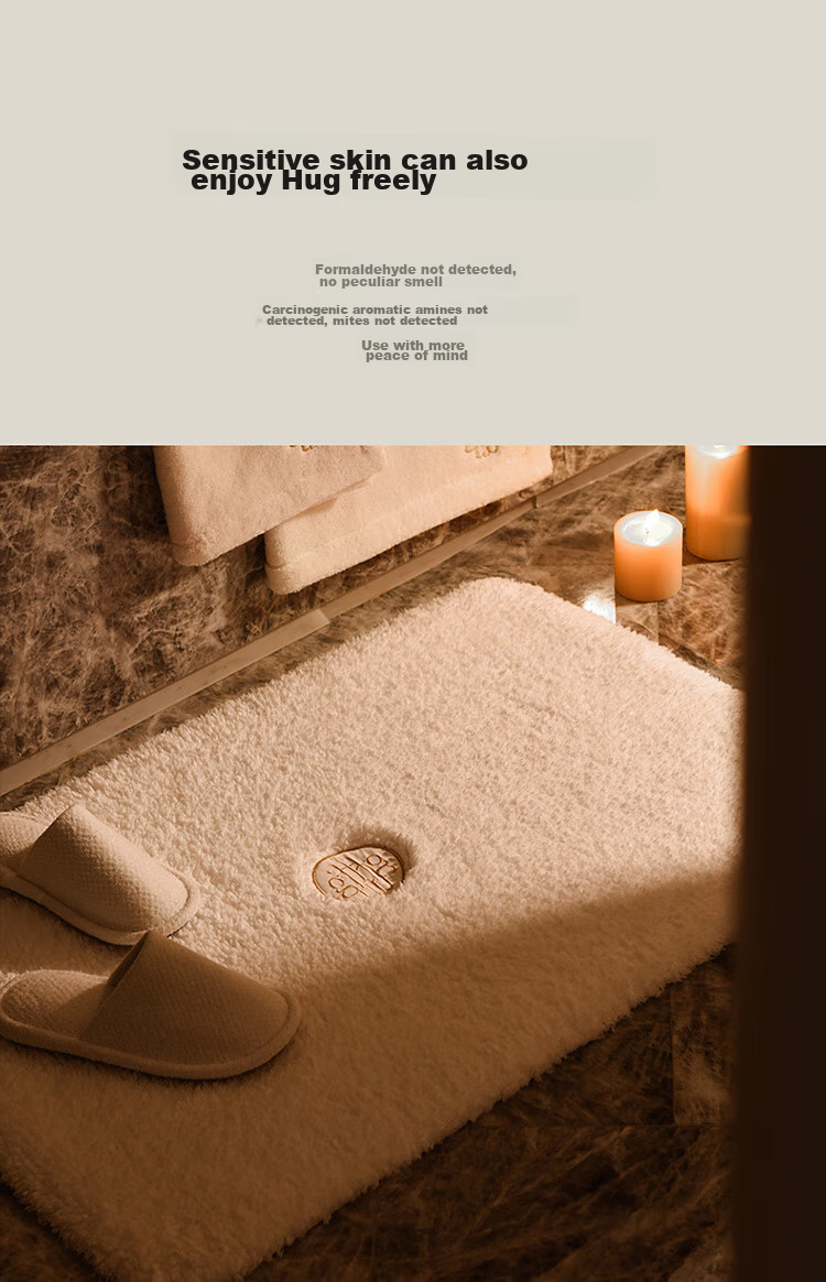 Canasin [Hug Floor Mat], Hotel Bathroom Non-Slip Mat, Bathroom Pure Cotton High-Quality Absorbent Foot Mat, White 60*90cm 5