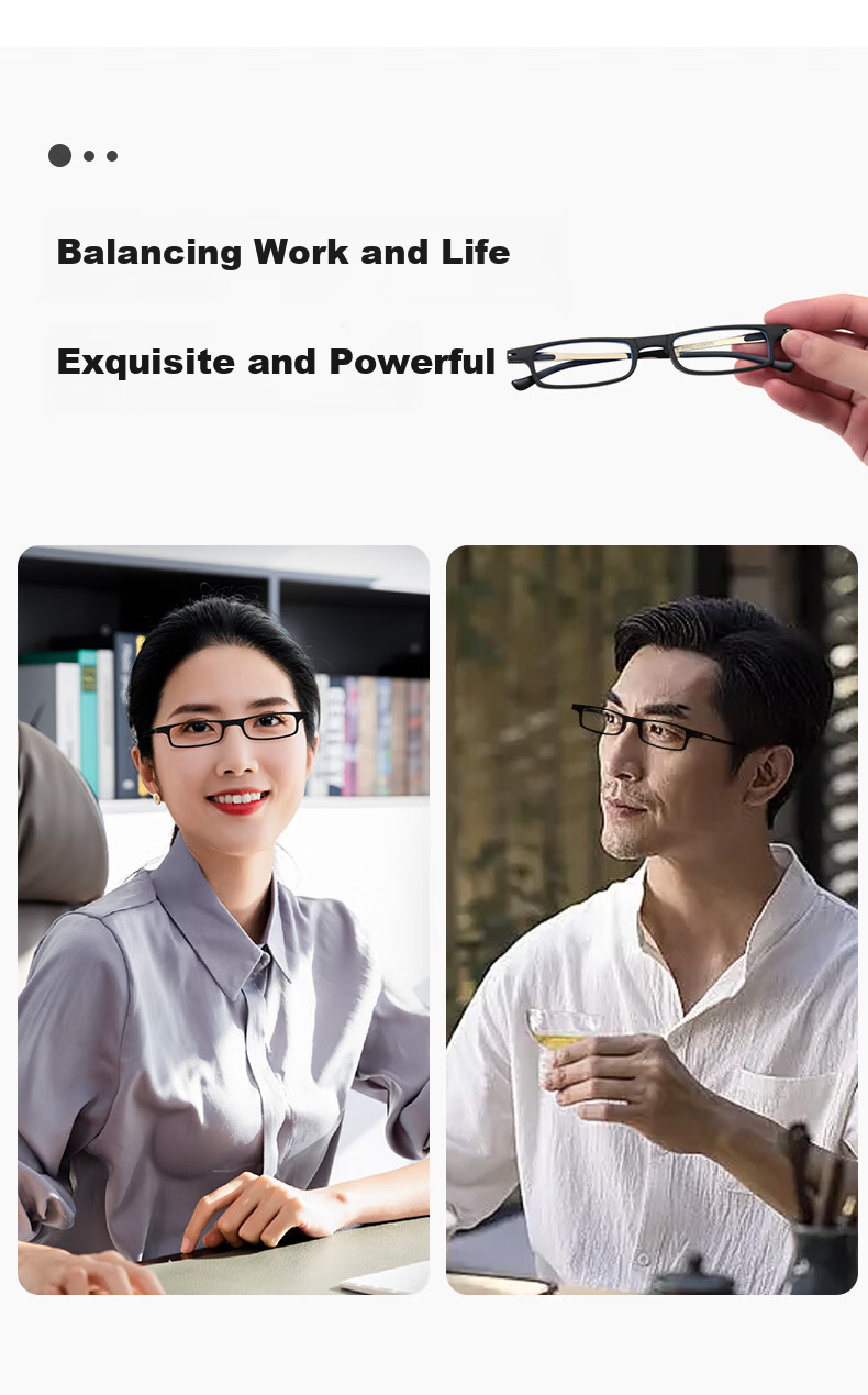 WESEE Reading Glasses for Men, German Imported Portable High-End Brand Genuine Foldable Anti-Blue Light Glasses +125 Degrees 6