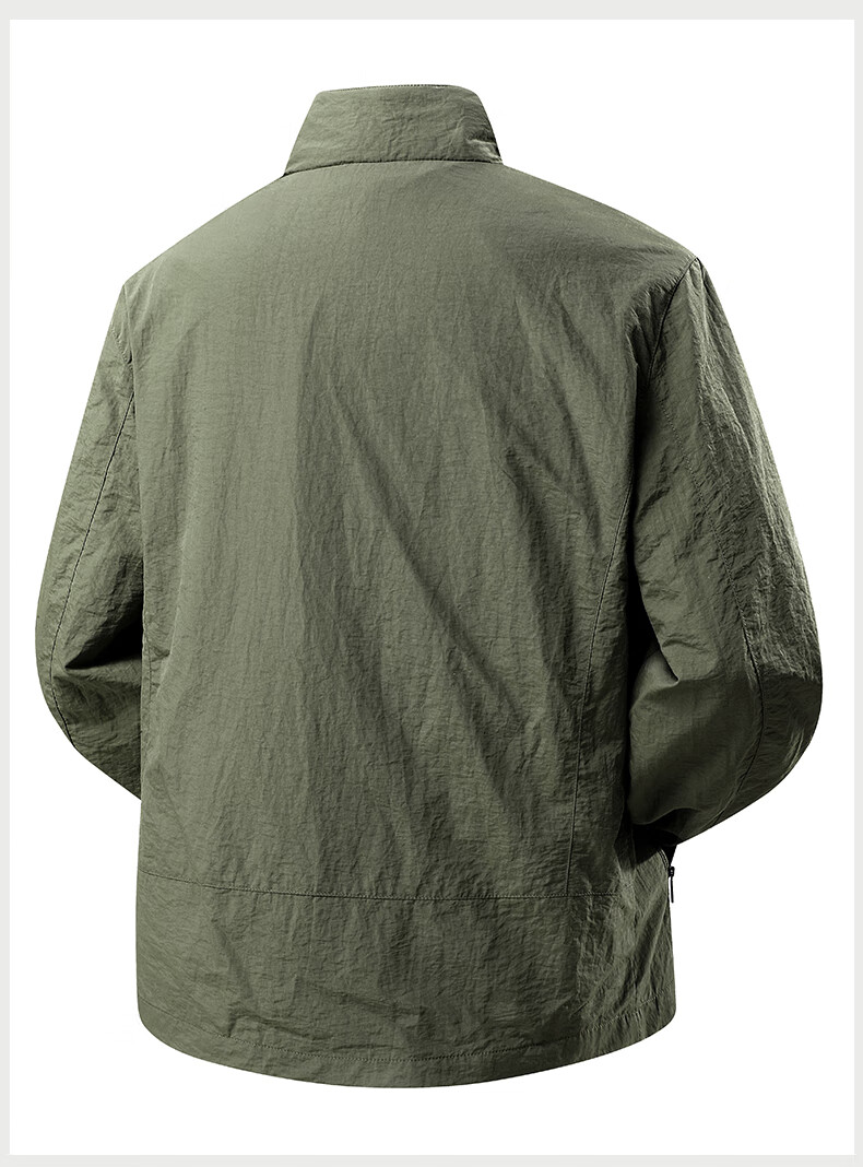 Jeanswest Men's Summer Lightweight Outdoor UV Protection Jacket Casual Sports Breathable Skin Jacket with Turn-down Collar 7