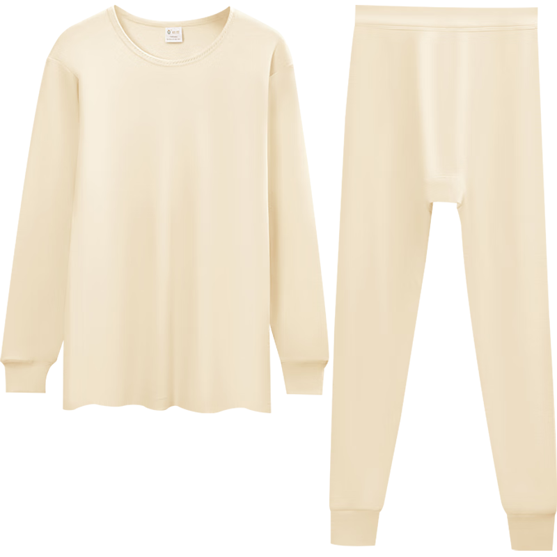 Hodo Women's Underwear, 7A Antibacterial Upgraded Autumn Top And Pants, Pure Cotton Set, Round Neck Thin Base Layer Thermal Underwear
