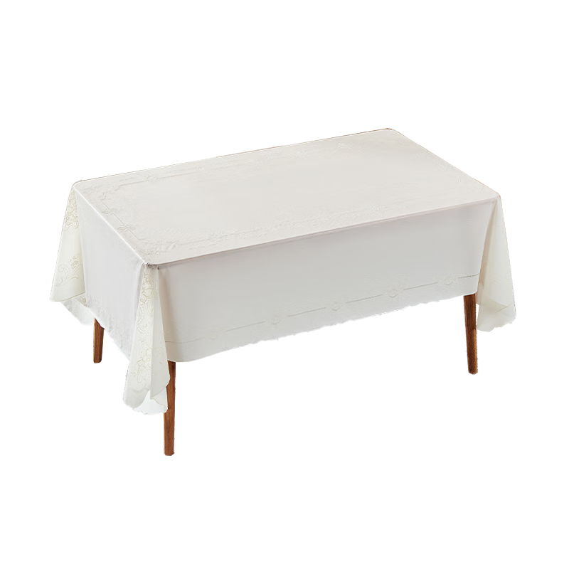 MEIWA Tablecloth Waterproof Oil-Proof Heat-Resistant Fabric Thickened Square Tablecloth Coffee Table Mat Dining Table Pad 152*228cm Xueli