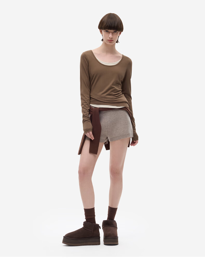 Bananain Liu Haocun Edition Thermal Skin 301 + Women's Warm Cotton-Feel Antibacterial Moisture-Wicking Thermal Underwear Autumn Base Shirt 22
