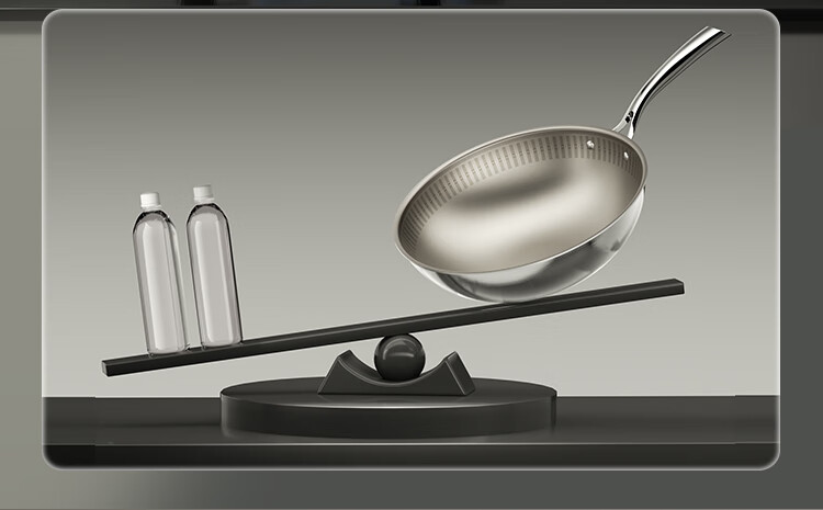 JD Original Titanium Woven Pure Titanium Wok Pro, Household Non-Coated Stir-Fry Flat Bottom Pan, Compatible with Induction And Gas Stoves, 32cm 6