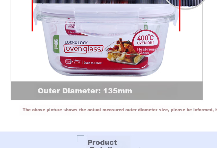 LOCK&LOCK Large Capacity Heat-Resistant Glass Food Storage Containers, Microwave-Safe Lunch Boxes, Sealed Bento Boxes, Meal Containers, Lunch Bags, 1L*2 12