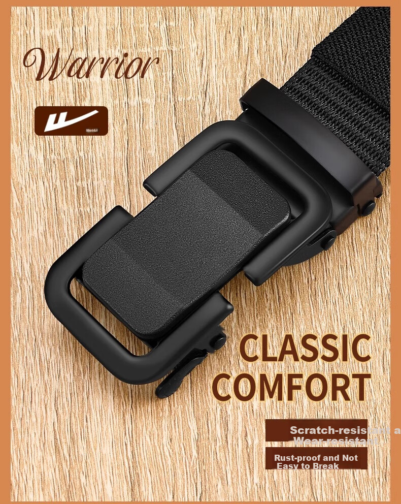 Huili Canvas Belt with Automatic Buckle, Tactical Woven Belt, Thickened Casual Versatile Belt for Men And Women, Trendy Simple Waistband 2