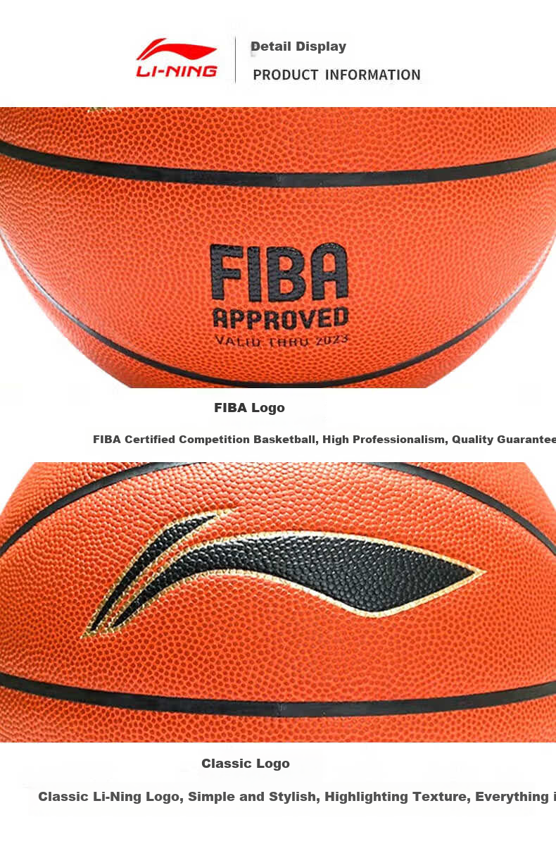Li-Ning Official CBA League Game Ball - Experience Edition, Adult Size 7 Basketball, LBQK807-3 3