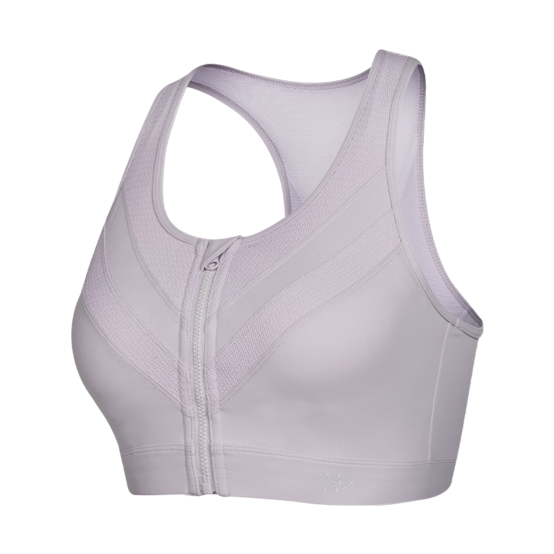 YVETTE High-Impact Sports Bra Women Front Zipper Yoga Fitness Underwear E100666A08
