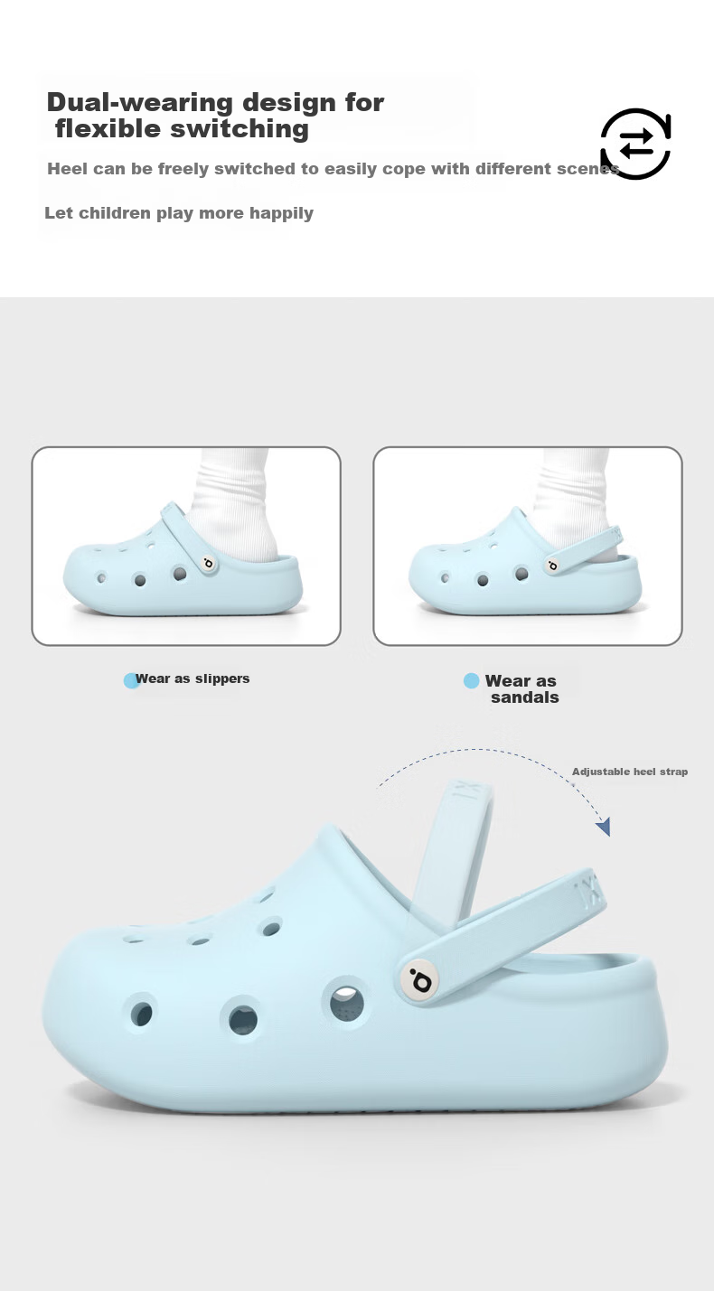 Puxi Kids Clog Shoes Boys Girls Summer Non-Slip Home Wear Large Children Baby Water Blue Size 30-31 (200mm) 5