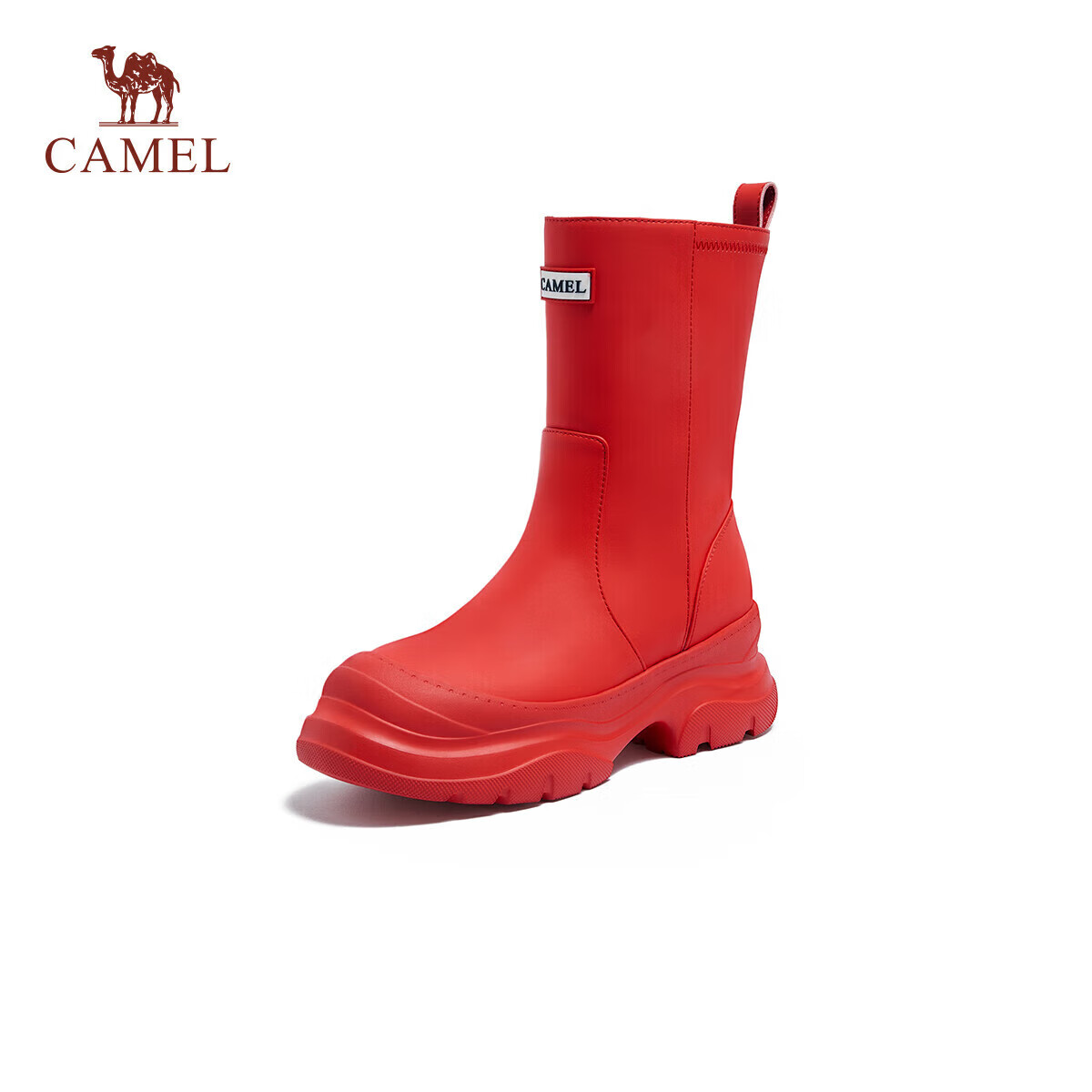 CAMEL Rainbow Rain Boots Women Lightweight Outdoor Casual Short Boots L25W577027 Red Size 37