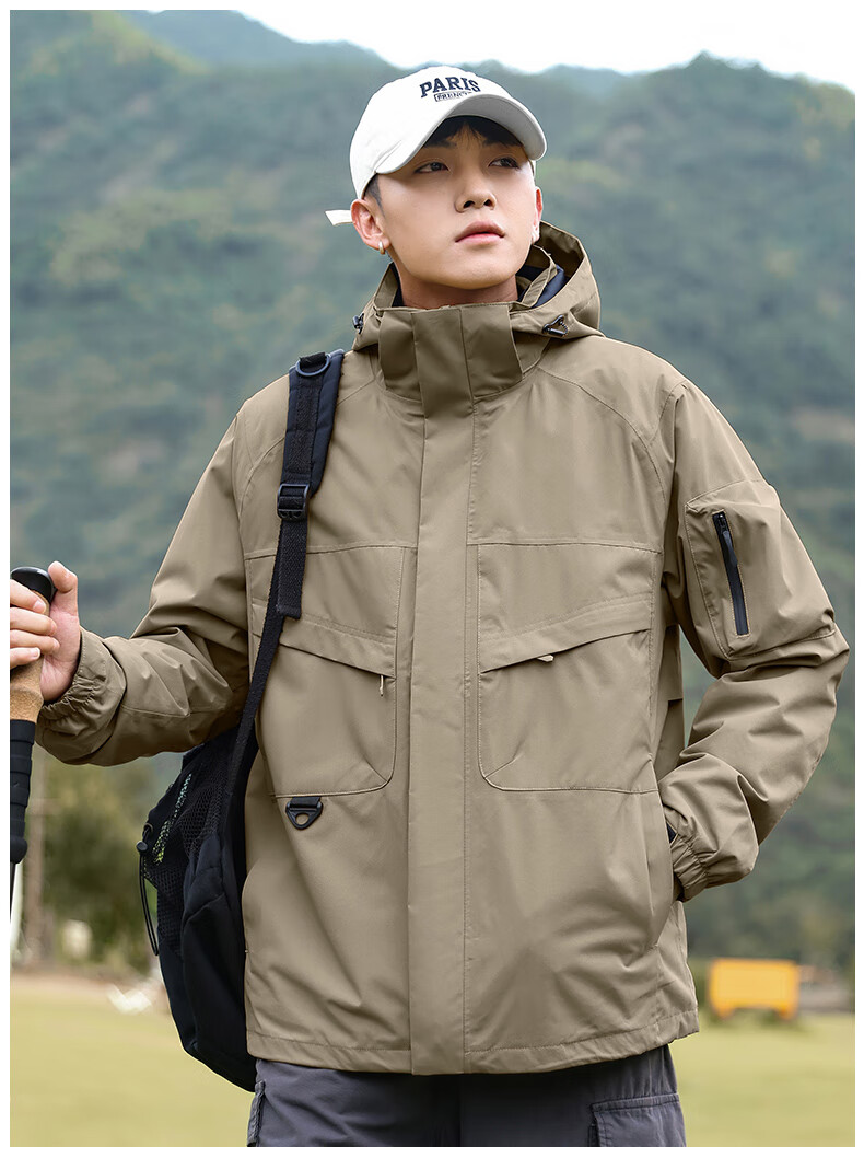 EASTERN CAMEL 3-in-1 Men's Spring Autumn Outdoor Sports Mountaineering Windproof Waterproof Jacket Coat 21