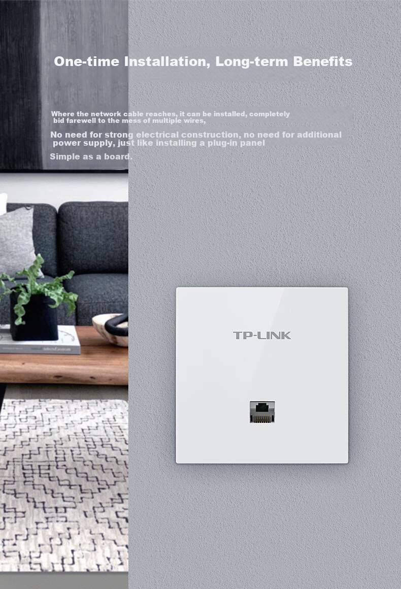 TP-LINK AX3000 Wireless Panel AP Router Set, Whole-House WiFi 6 Mesh Networking, Dual-Band Gigabit, Large-Sized Home, Distributed 1-To Silver Easy-Expand Ultra-Thin Kit 12