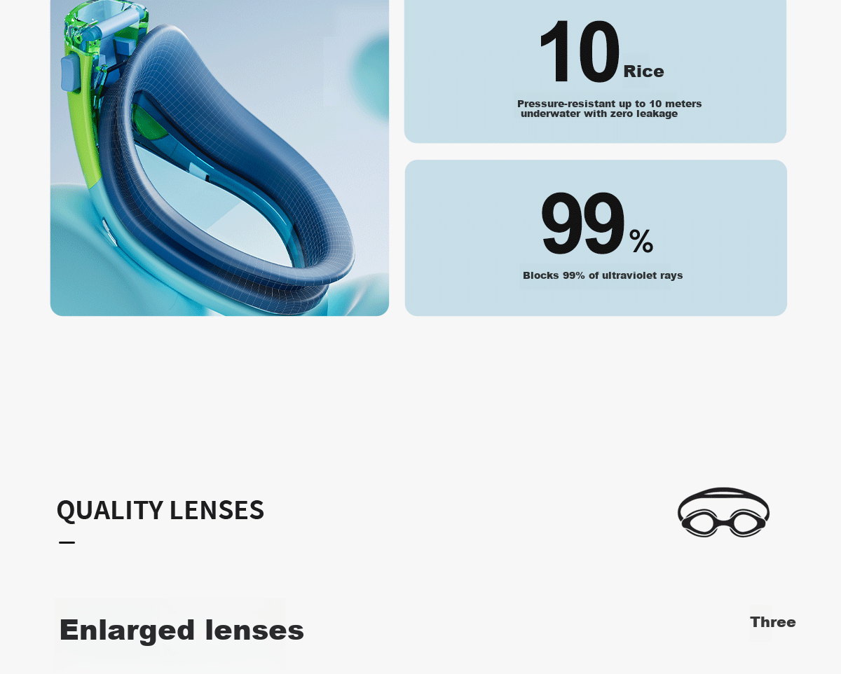 361° Kids Swimming Goggles Youth Professional Training HD Waterproof Anti-Fog Small Frame Swim Goggles for Swimming and Diving 4