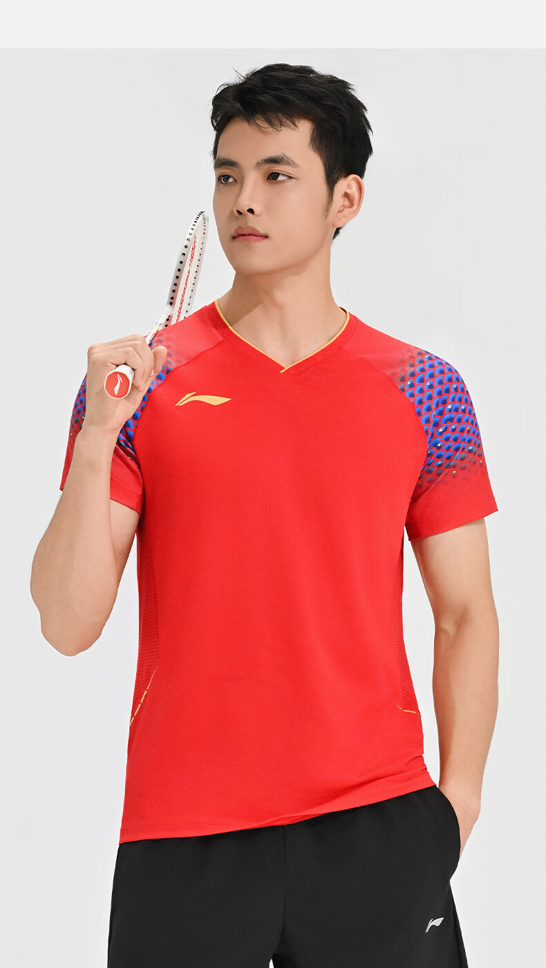 LI-NING Badminton Jersey Unisex Competition Shirt Youth National Team Replica Black XL 7