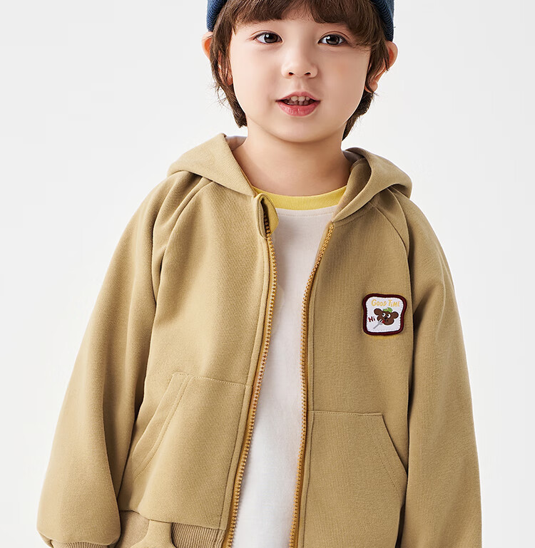 Badibadi Spring And Autumn Infant Boy's Hooded Jacket, Cardigan, Sports Casual Versatile Outerwear, Meishijia Bear, Size 80 14
