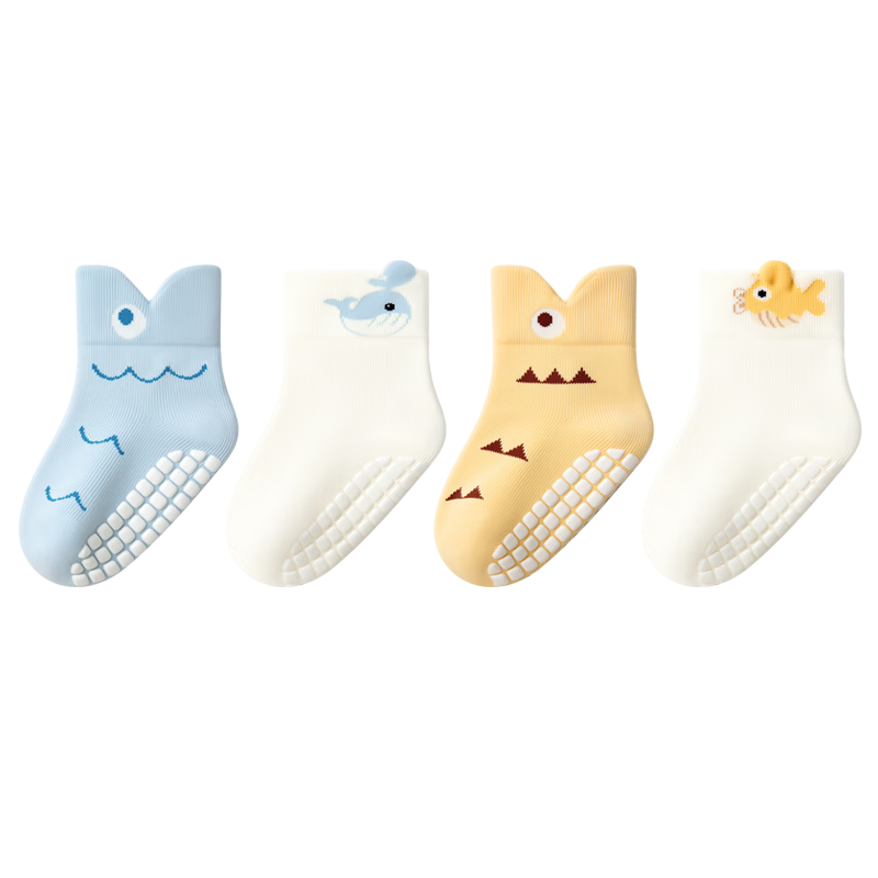 Baby Floor Socks Spring and Autumn Cotton Non-Slip Indoor Toddler Socks for 1-2 Years Old