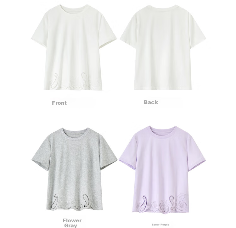 Sentubila Round Neck Hollow Embroidered Short Sleeve T-Shirt Women Summer Elegant Slim Fit Casual Designer Inner Top 26