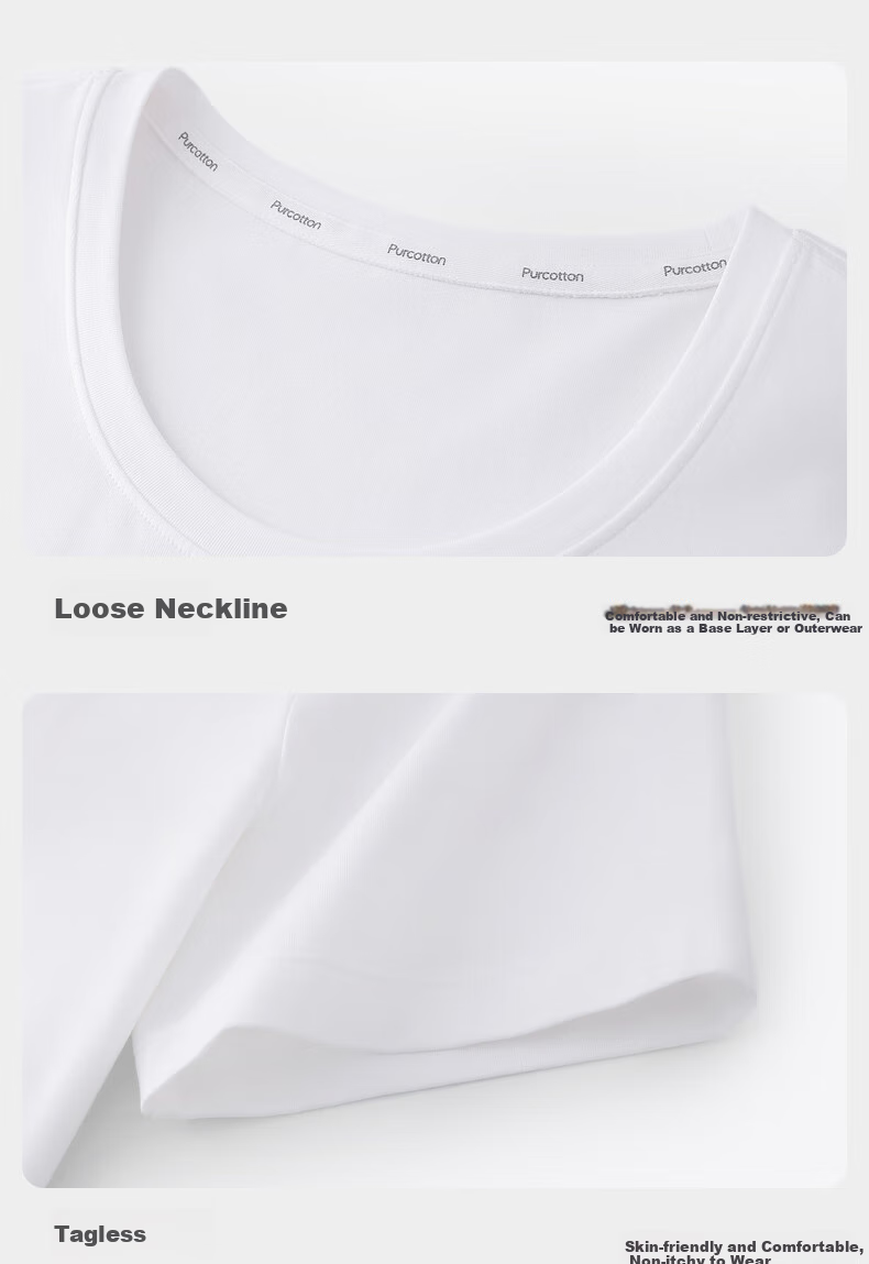 PurCotton Antibacterial Base Shirt Couple Unisex V-Neck T-Shirt Vest Camisole 44