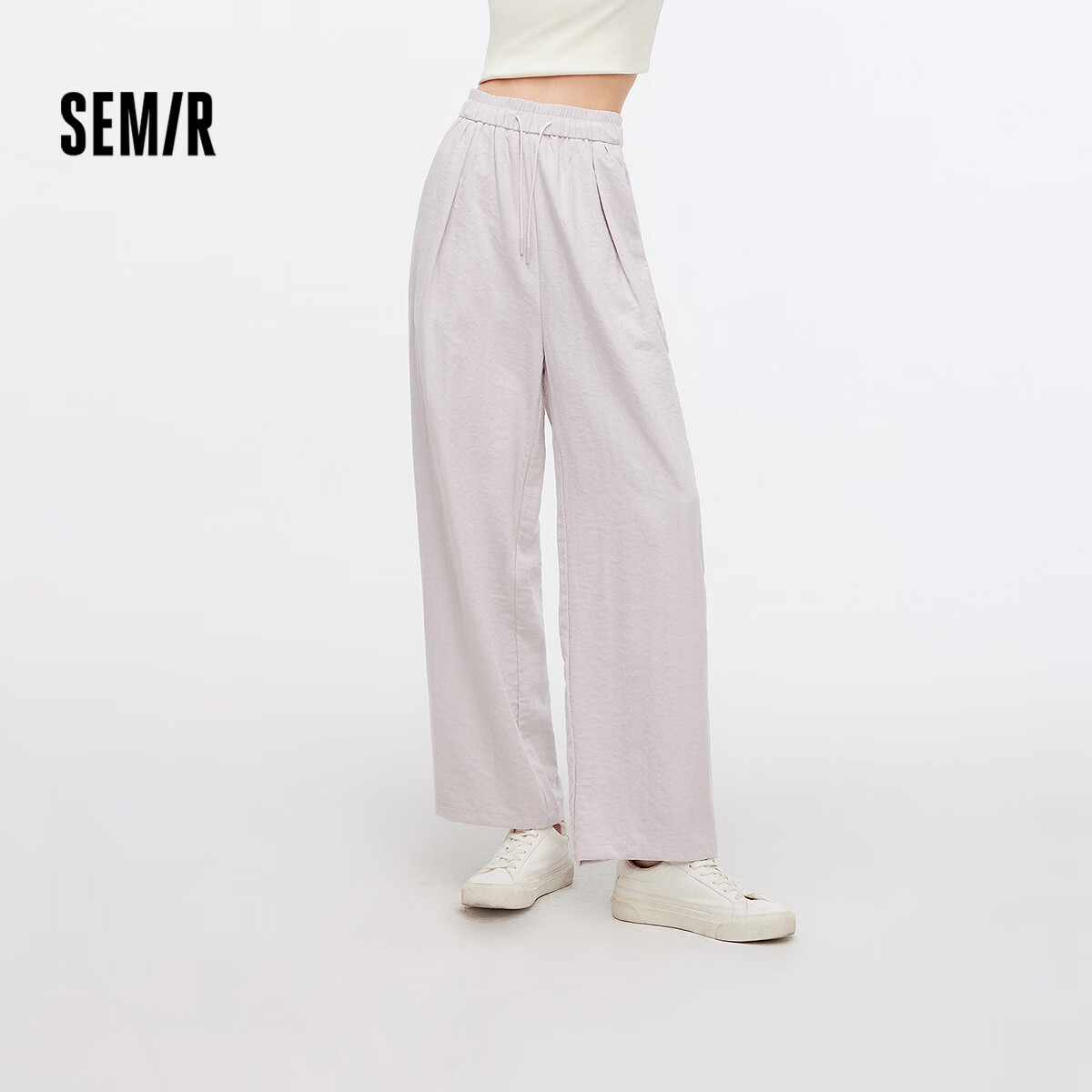 Semir Casual Pants for Women, High-Quality Mousse Trousers, Relaxed Draping, Autumn Loose-Fitting Soft Textured Wide-Leg Pants 107524127005