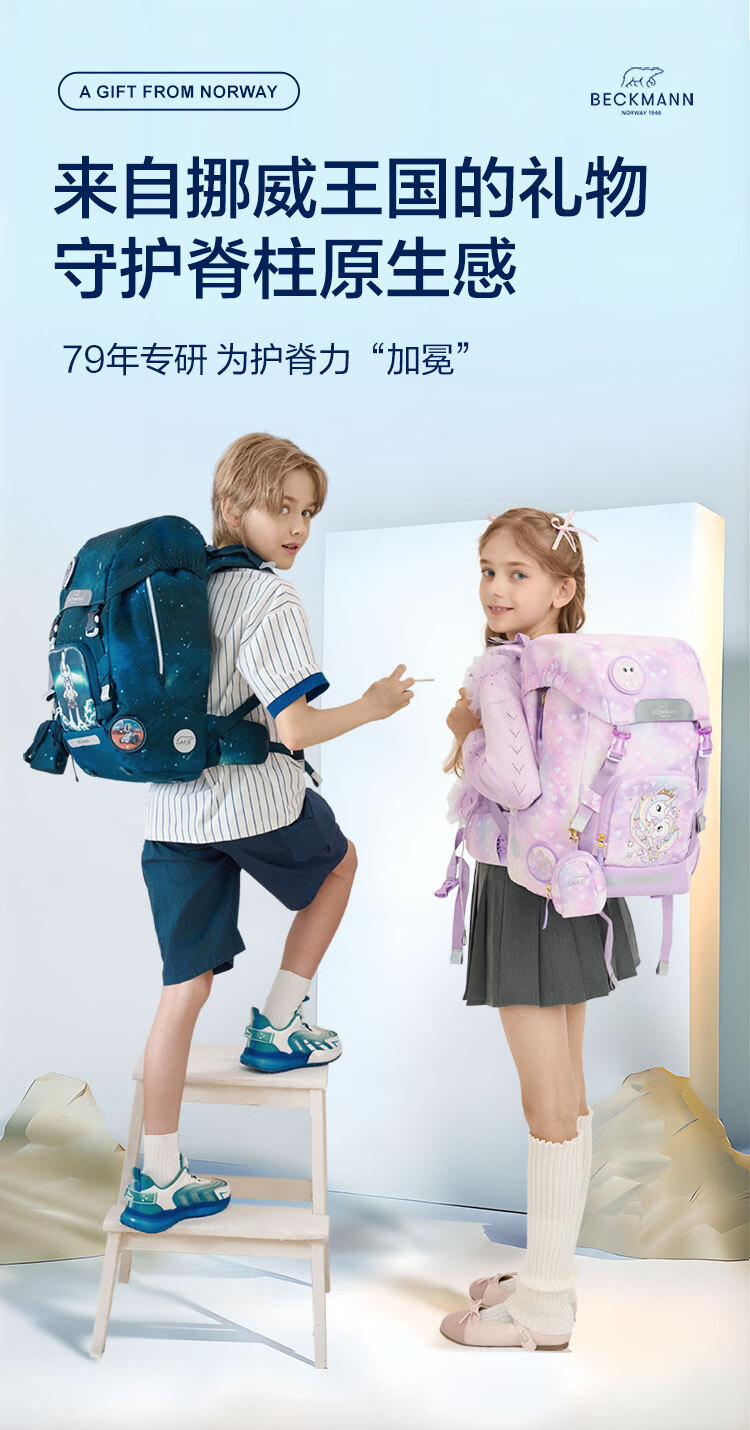 Beckmann Norwegian Primary School Student Spine Protection Large Capacity Stylish Backpack for Grades 4-6 Boys And Girls, First And Second Grade Children's Backpack 2
