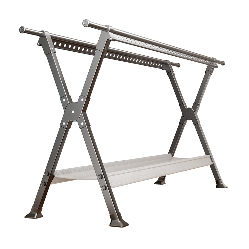 Four Seasons Muge Floor-Standing Aluminum Alloy Retractable Folding Clothes Drying Rack Balcony Laundry Hanger Rod
