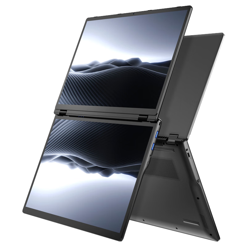 Dere Subsidized Tablet Dual-Screen Touch Two-In Computer Windows System for Students, Business Office Design, Stock Trading Entertainment, Lightweight Flip-Fold (8GB+1TB)