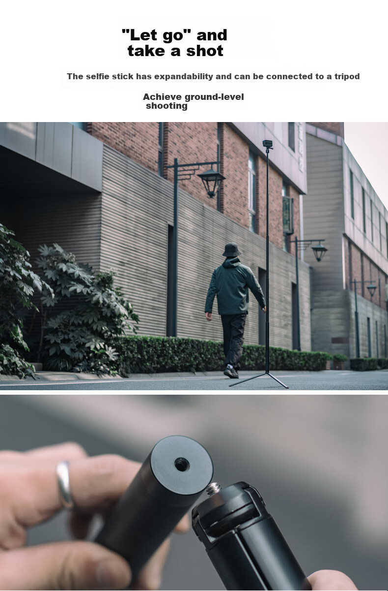 SUREWO Compatible with DJI Action 5 Pro/6/4 Action Camera, 1.7m Selfie Stick, Handheld Pole, Acepro 2 Telescopic Extension Pole, Bracket, Nano Extension Accessory 8