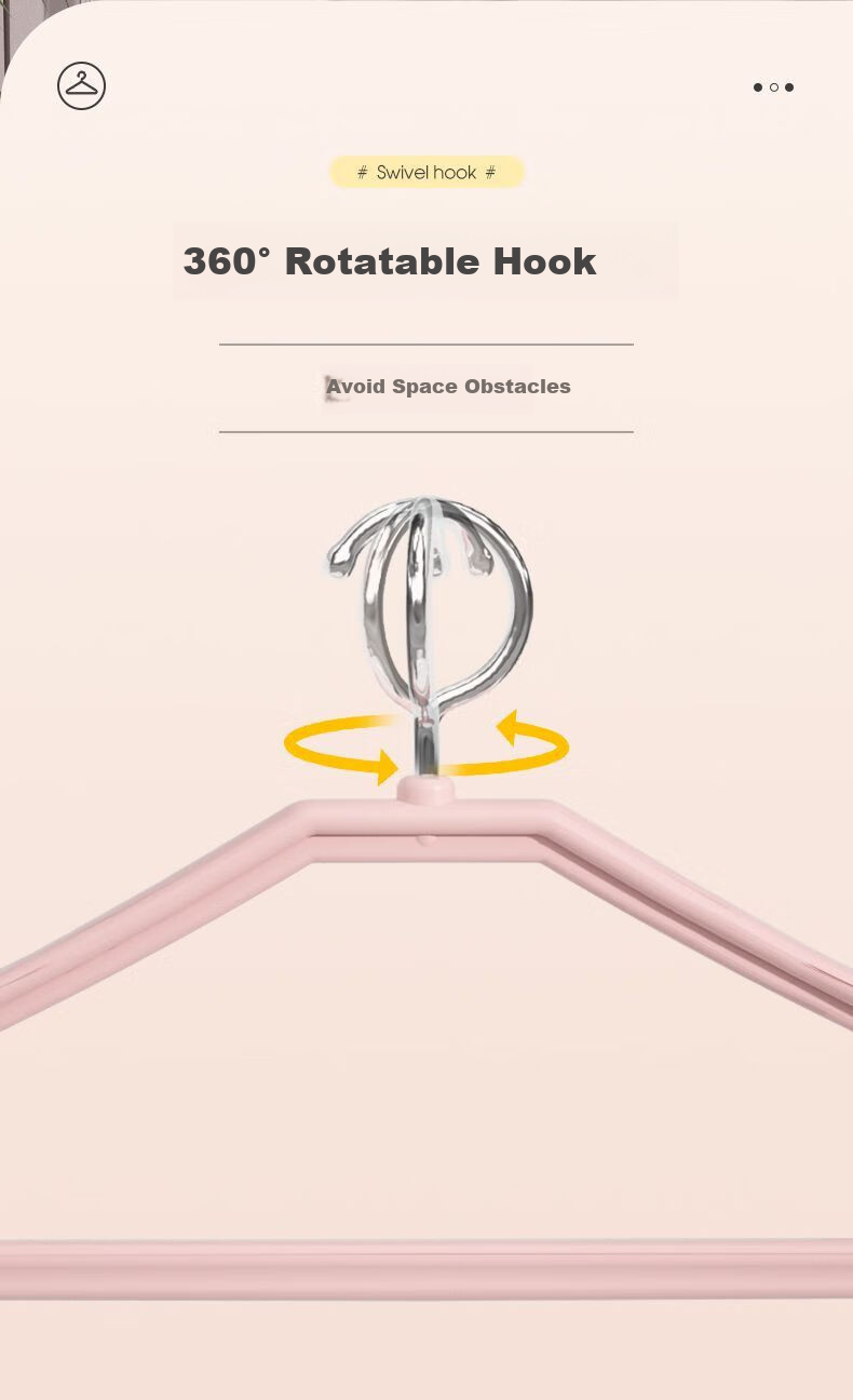 MENGTING Clothes Hangers, Non-Slip Wide Shoulder, Seamless Thickened Core, Drying And Protective Hanger, Pink, 5 Pieces 6