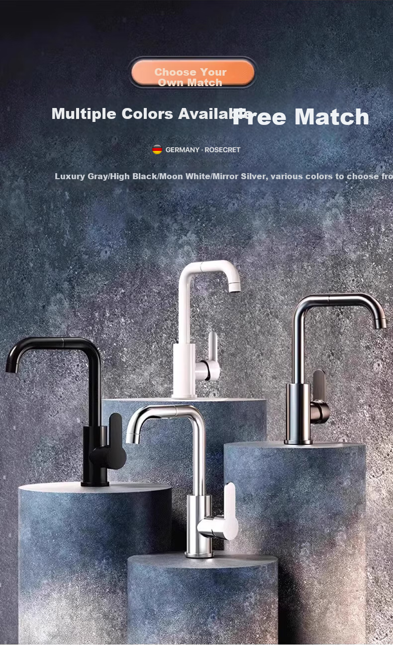 Rosecret 【Germany】Extra Thick Stainless Steel Basin Faucet High Polish Household Bathroom Hot and Cold Wash Basin Faucet MPLT 16
