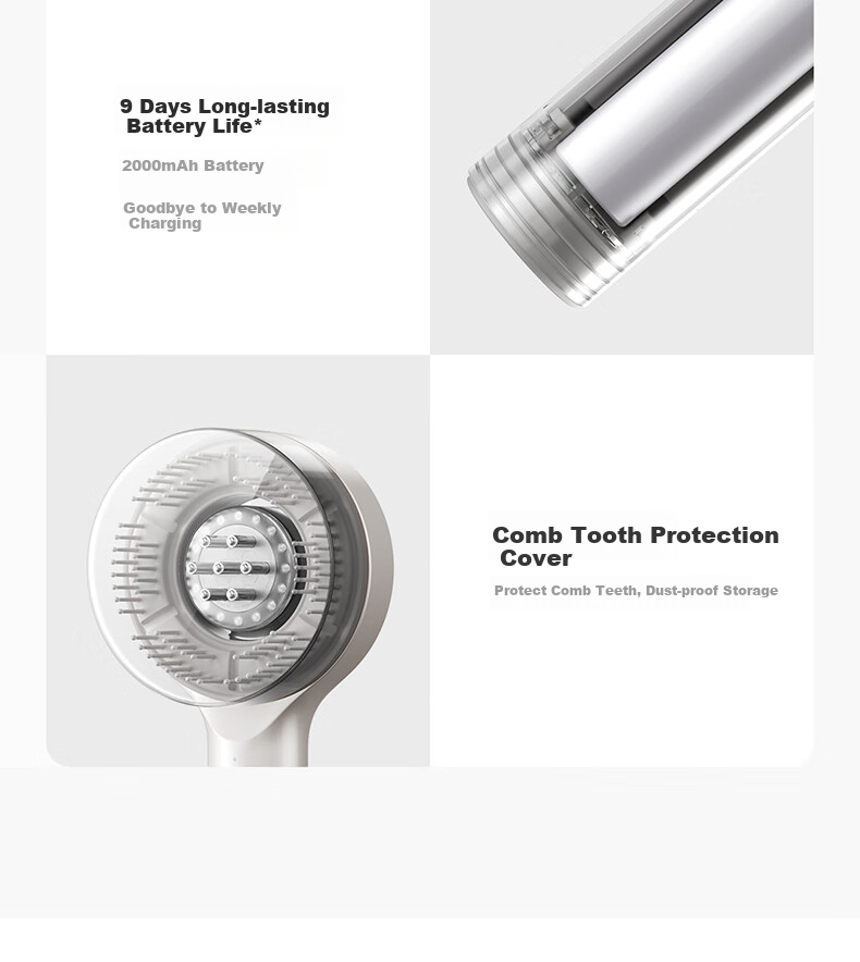 Mijia Head Massager Red Light Care Massage Comb Graphene Temperature-Sensing Intelligent Electric Scalp Massager Women's Day Gift Holiday Gift Box 19