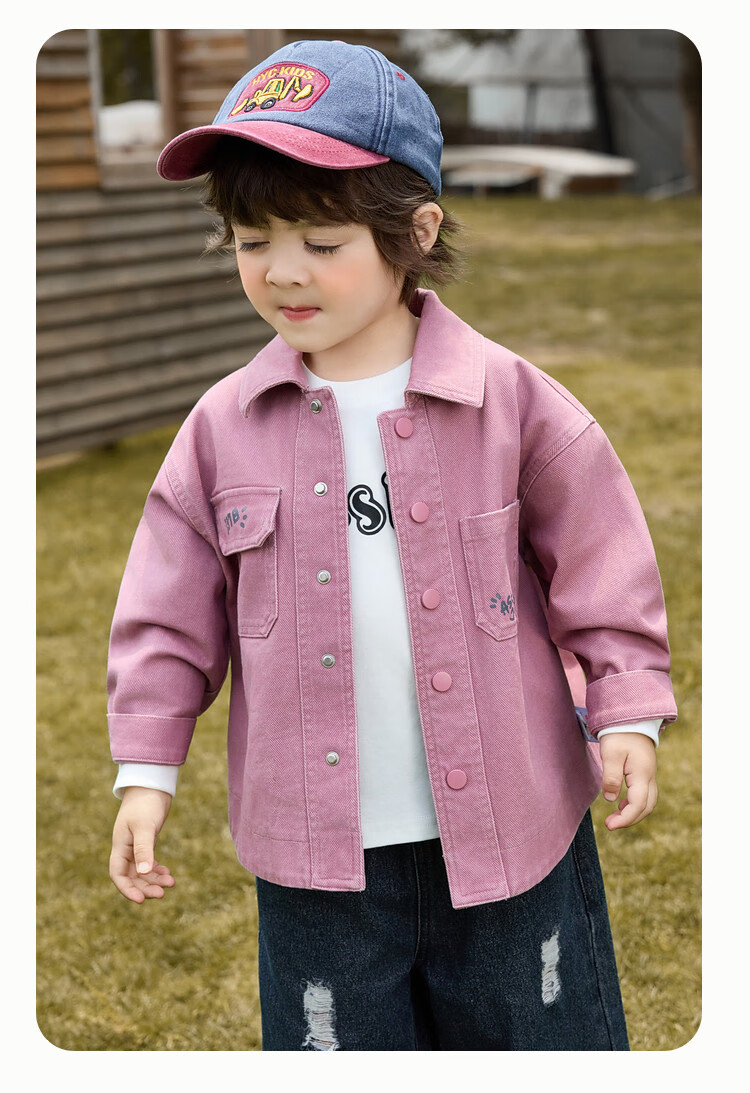 ASK JUNIOR Kids' Spring Jacket Toddler Vintage Washed Green Long Sleeve Shirt Boys 130 1