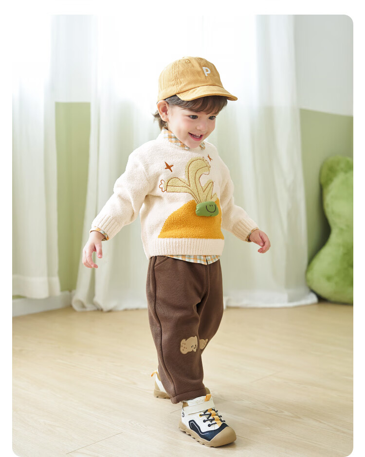 Balabala Baby Sweater Toddler Pullover Knitwear Boys Girls 2025 Winter New Cute Pattern Base Layer Shirt 2
