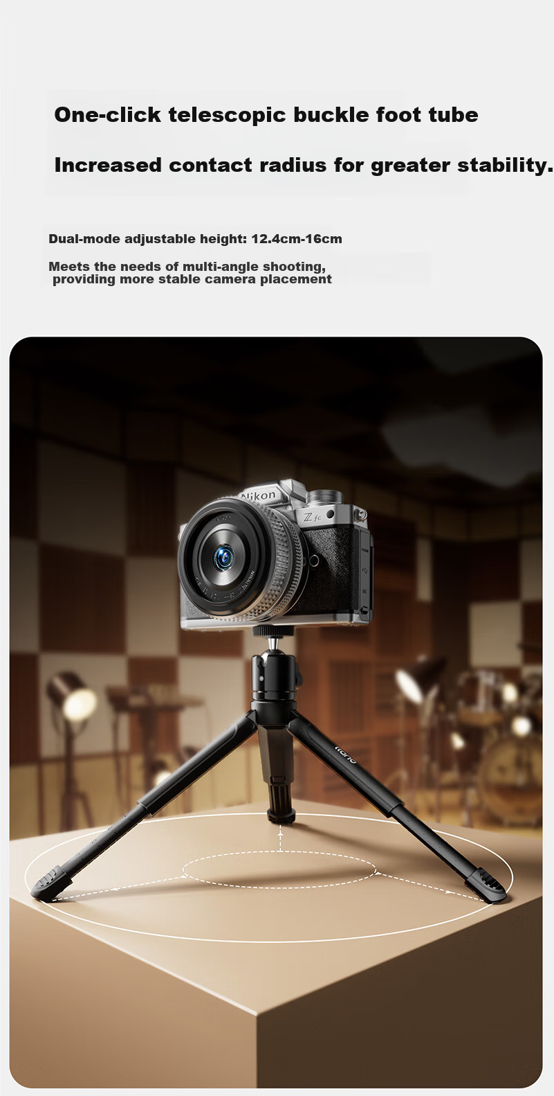 Llano Desktop Camera Tripod Mini Handheld Selfie Stick Compatible with Sony Nikon Fuji Canon DSLR Mirrorless DJI Pocket 4/4/3/Insta360 Luna Portable Stand 8